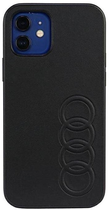 Etui plecki Audi Synthetic Leather do Apple iPhone 12/12 Pro Black (6955250226349) - obraz 1