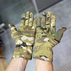 Рукавички зимові пальцеві, Мультикам, розмір L, підкладка фліс, тактичні зимові рукавички - зображення 4