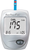Глюкометр з функцією вимірювання холестерину в крові EasyTouch GC (ЕТ-202) + Тестові смужки для глюкометра EasyTouch 50 шт (4767) + Тестові смужки EasyTouch для вимірювання рівня холестерину в крові 25 шт (4768)  - зображення 2