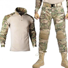 Тактический костюм 3 в 1, рубашка+ Брюки + наколенники и налокотники, размер М - изображение 1