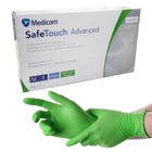Нітрилові рукавички Medicom Advanced Cool green (3,6 грами) без пудри текстуровані розмір M 100 шт. Зелені - зображення 1