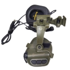 Активні навушники Earmor M32X Mod4 тактичні із кріпленнями чебурашка для шолому Зелений - зображення 1