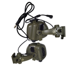 Активні навушники Earmor M32X Mod4 тактичні із кріпленнями чебурашка для шолому Зелений - зображення 3