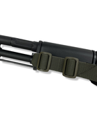 Ремінь збройовий двоточковий з широким наплічником та посиленим карабіном Олива - зображення 5