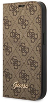 Etui z klapką Guess Book 4G Vintage Gold Logo do Apple iPhone 14 Brown (3666339083205)