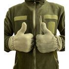 Зимние тактические перчатки на флисе ВСУ Traum Хаки - изображение 4