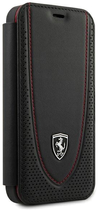 Etui z klapką Ferrari Book Off Track Perforated do Apple iPhone 12 mini Black (3700740492390) - obraz 1
