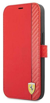 Etui z klapką Ferrari Book On Track Carbon Stripe do Apple iPhone 13 Pro Max Red (3666339026547) - obraz 1