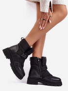 Жіночі зимові черевики високі Zeva 36 Чорні (5905677935769) - зображення 4