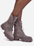 Жіночі зимові черевики високі Frendo 36 Сірі (5905677930894) - зображення 5
