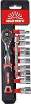 Набор головок торцевых Vitals Master с трещоткой 1/4" (186172W)