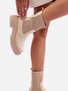Жіночі зимові черевики високі Rewam 38 Бежеві (5905677922820) - зображення 4
