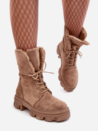 Жіночі зимові черевики високі Frendo 36 Темно-бежеві (5905677932454) - зображення 4