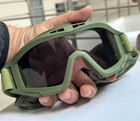 Тактична маска - окуляри Tactic балістична маска revision захисні окуляри зі змінними лінзами Олива (mask-olive) - зображення 7