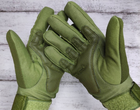 Тактические перчатки Oakley зимние утепленные с флисом полнопалые олива L - изображение 3