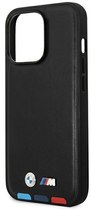 Etui plecki BMW Leather Stamp Tricolor Magsafe do Apple iPhone 14 Pro Black (3666339089320) - obraz 3