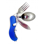 Набір туриста Stinger складаний ніж, ложка, вилка, відкривачка Синій (DN30756A) - зображення 3