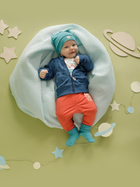 Демісезонна шапка дитяча Pinokio Orange Flip Bonnet 40-42 см Turquoise (5901033307560) - зображення 3