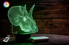 3D нічник "Трицераптор" (ВОЛІЧНЕ ЗОБРАЖЕННЯ) + пульт ДК + мережевий адаптер + батарейки (3 ААА) 3DTOYSLAMP