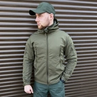 Чоловіча Демісезонна Куртка Soft Shell до - 5 °C олива / Верхній одяг з регульованими манжетами розмір 3XL - зображення 2