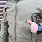 Чоловіча Демісезонна Куртка Soft Shell до - 5 °C олива / Верхній одяг з регульованими манжетами розмір 3XL - зображення 4