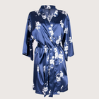 Халат жіночий Yoclub Woman\'s Satin Short Robe PIS-0003K-A100 L Темно-синій (5903999480349) - зображення 2