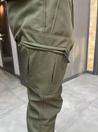 Брюки зимние тактические софтшелл флисовые, размер M, Олива, утепленные брюки для военных - изображение 6
