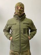 Армійська куртка SoftShell водонепроникна, тепла, колір олива, M - зображення 2