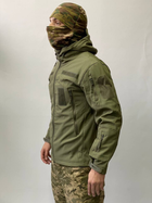 Армійська куртка SoftShell водонепроникна, тепла, колір олива, M - зображення 4