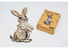 Деревянные пазлы PuzzleOK Весёлый зайчик 29,7*42 см, в деревянной упаковке, 110 деталей