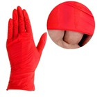 Перчатки UNEX нитриловые красные M 100 шт (01178-M) (0295235) - изображение 1