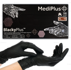 Нитриловые перчатки MediPlus, плотность 3.3 г. - черные BlackyPlus (100 шт) XL (9-10) - изображение 1