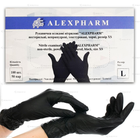 Нитриловые перчатки Alexpharm, плотность 3.4 г. - черные (100 шт) - изображение 4