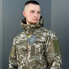 Демисезонная мужская Куртка Softshell на флисе с Капюшоном и Липучками под шевроны пиксель размер M - изображение 7