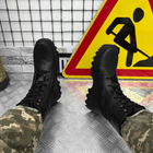 Мужские зимние Ботинки F-1 на меху / Утепленные кожаные Берцы на резиновой подошве черные размер 45 - изображение 5