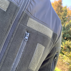 Чоловіча флісова куртка з кишенями та панелями велкро / Фліска у кольорі олива розмір L - зображення 4