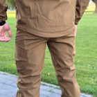 Мужские Брюки на флисе койот / Утепленные брюки Soft Shell размер 2XL - изображение 5