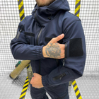 Чоловічий демісезонний Костюм Police Куртка + Штани / Польова форма Softshell синя розмір 2XL - зображення 4