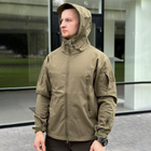 Демисезонная мужская Куртка Softshell на флисе с системой Вентиляции и Липучками под шевроны олива размер S - изображение 1