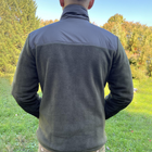 Мужская флисовая куртка с карманами и панелями велкро / Флиска в цвете олива размер XL - изображение 3