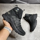 Мужские кожаные Ботинки на меху черные / Зимняя обувь на резиновой подошве размер 43 - изображение 4