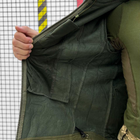 Мужская водонепроницаемая куртка Softshell с Капюшоном и Вентиляционными молниями олива размер 3XL - изображение 6
