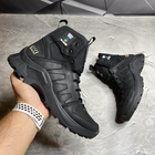 Мужские кожаные Ботинки на меху черные / Зимняя обувь на резиновой подошве размер 45 - изображение 4