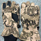 Плотные зимние перчатки SoftShell на меху с усиленными накладками пиксель размер универсальный - изображение 2