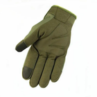 Плотные демисезонные перчатки SoftShell на флисе с усиленными Накладками олива размер XL - изображение 3