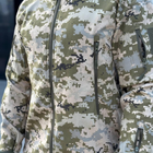 Зимова чоловіча Куртка Softshell на флісі з Капюшоном та Липучками під шеврони піксель розмір S - зображення 6