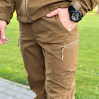 Костюм мужской на флисе Куртка + Брюки / Утепленный Комплект Softshell койот размер XL - изображение 3