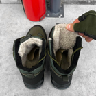 Чоловічі зимові Черевики на хутрі / Утеплені Берці із Посиленим носком олива розмір 45 - зображення 4