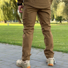 Мужские Брюки на флисе койот / Утепленные брюки Soft Shell размер S - изображение 2
