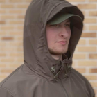 Демісезонна чоловіча Куртка Softshell з Капюшоном та системою Вентиляції олива розмір 2XL - зображення 5